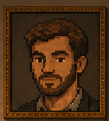 Pixel-painted portrait of Quentin